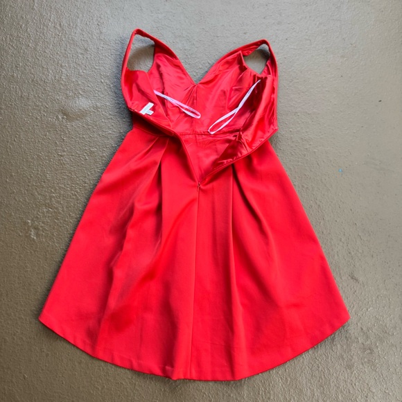 Forever New Red High Low A-Line V-neck Prom Cocktail Dress Size 6 - Picture 5 of 13